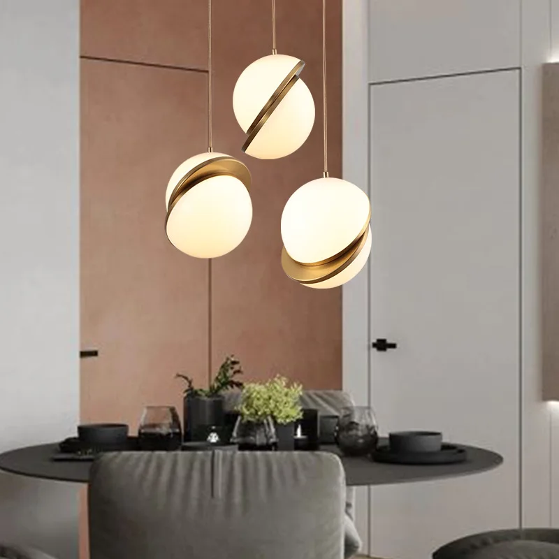 Круглые подвесные лампы в скандинавском стиле с шариками E27 для спальни