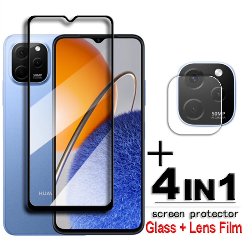 

For Huawei Nova Y61 Glass Nova Y61 Tempered Glass 2.5D Full Cover Glue Screen Protector For Huawei Nova Y61 Lens Film 6.52 Inch