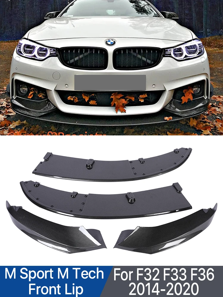 

M Sport M Tech M4 Carbon Fiber 4Pcs Front Bumper Lip Splitter Deflector For BMW 4 Series F32 F33 F36 2014-2020 M Performance