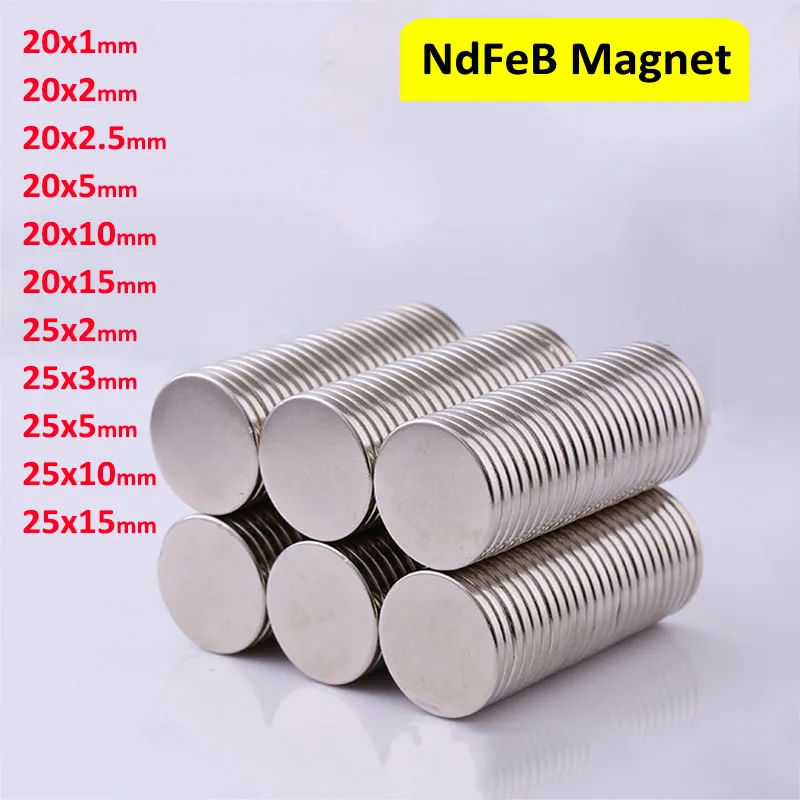 

Round Neodymium Magnets φ20mm 25mm Thick 1mm-15mm Strong NdFeB Magnet Disc N35