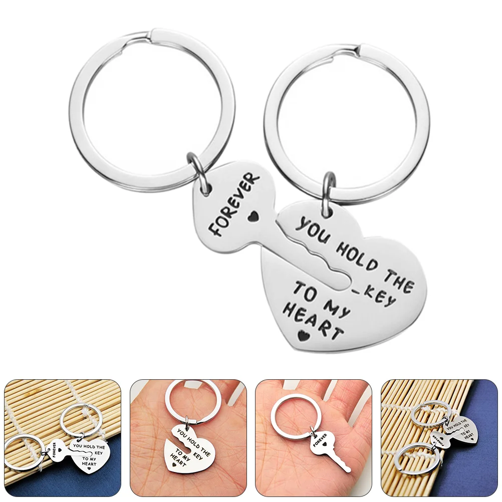 

Couple Keyring Key Keychain Matching Chain Holder Valentine Gift Accessory Pedant Loverengraved Giftsbest Ring Friend Day