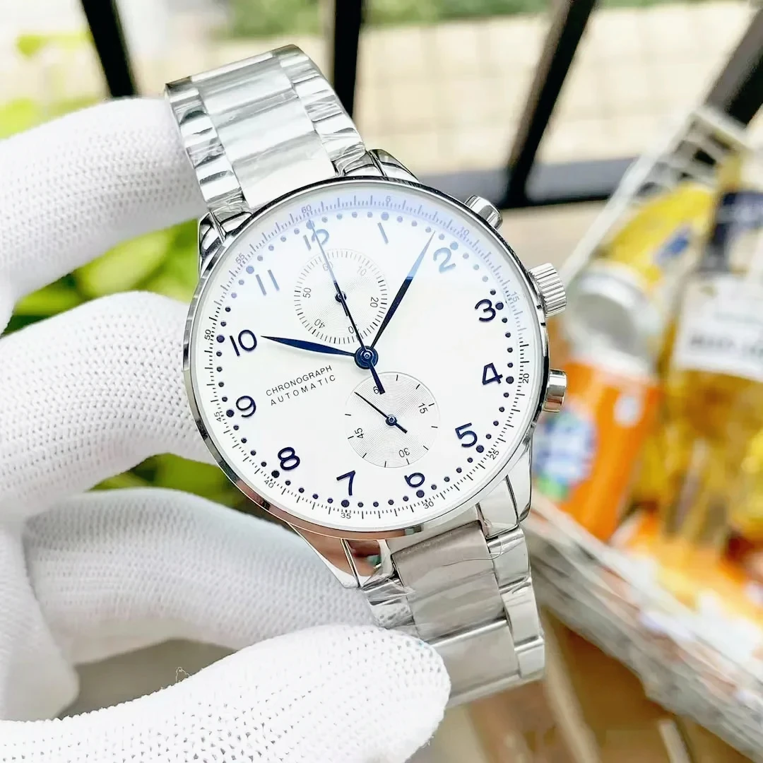 Фото Серия часов Grape Chronograph: роскошные полностью автоматические механические часы с корпусом из цельной нержавеющей стали, элегантный аксессуар для повседневного ношения. №2