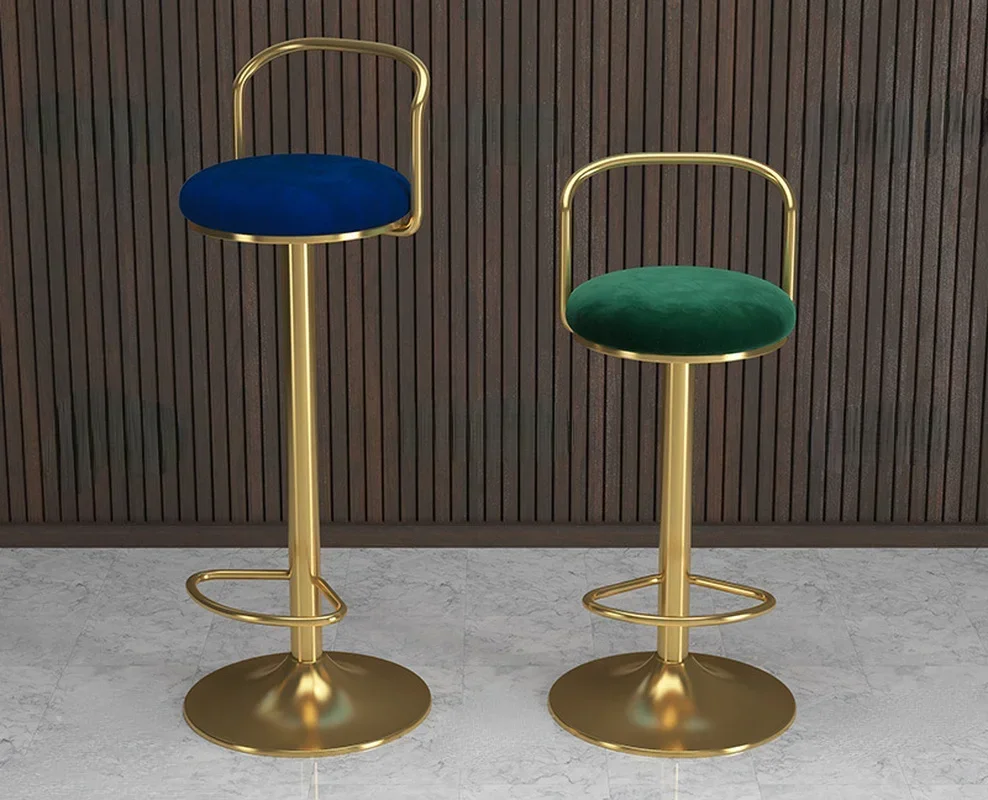 Золотые барные стулья для кухонной мебели скандинавский роскошный тканевый