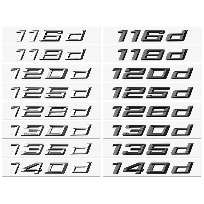 3D ABS Black Chrome Car Letters Rear Trunk Emblem Badge Sticker For BMW M 116i 120i 125d 135d Xdrive Logo Lettering Accessories