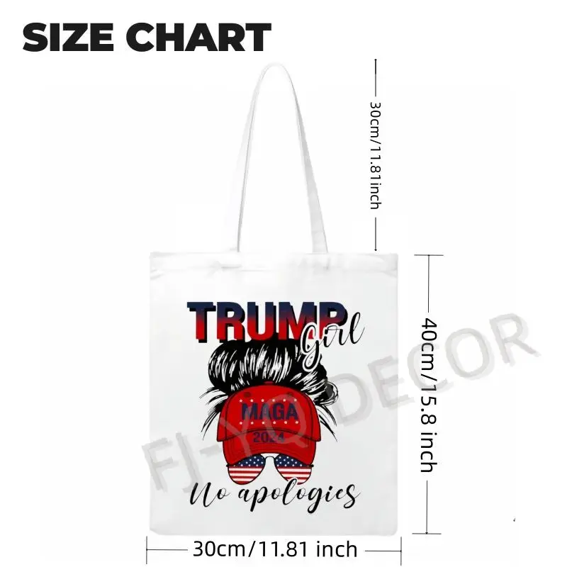 Экологичная Женская Холщовая Большая Сумка Из Полиэстера С Принтом Da Ya Trump