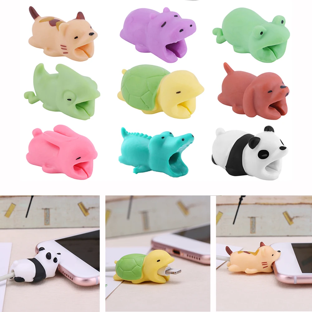 

1Pc Animal Cable Bites Protector Cute Cartoon Cable Bite Charger Cable USB Data Cable Protection Winder Phone Holder Accessories