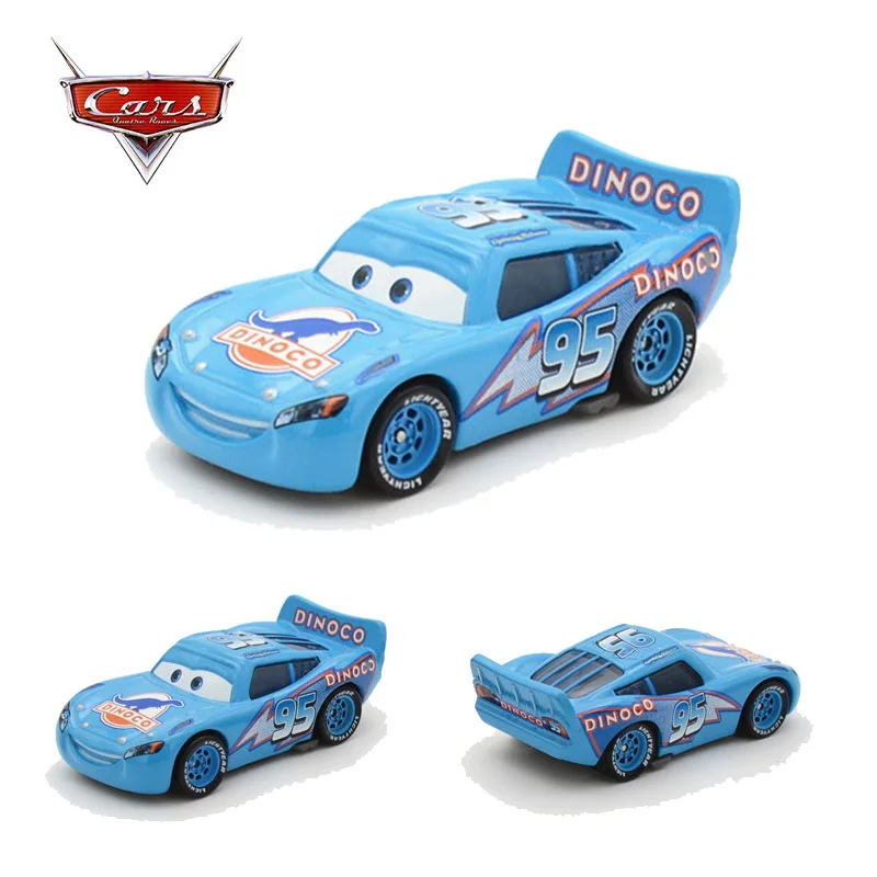 Pixar Cars 2 3 Toy Car Set Blue Dinosaur DINOCO King Lightning  Helicopter 1:55 Metal Diecasts Boys Toys Vehicles images - 6