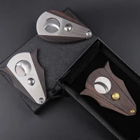 cigar cutter stainless steel wood bat shape guillotine cigar portable sharp cigar scissors accessory with gift box