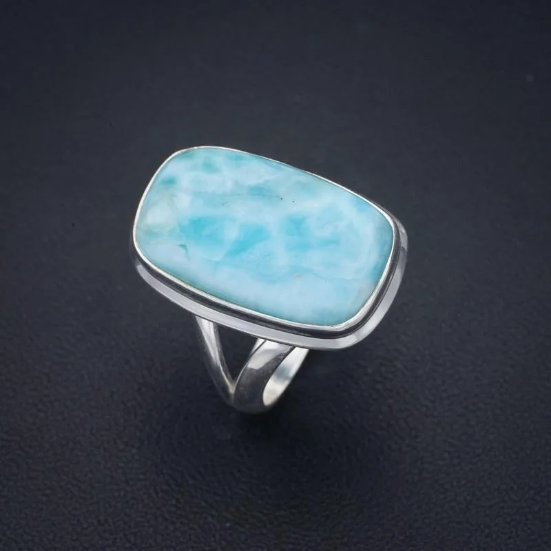 

StarGems Larimar Handmade 925 Sterling Silver Ring 6 F1459