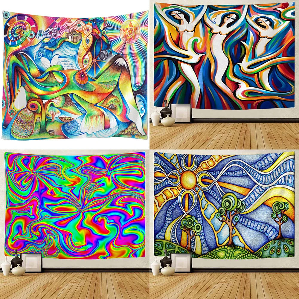 

Customizable Wall Hanging Decoration Home Living Room Bedroom Office Psychedelic Bohemian Mandala Print Tapestry