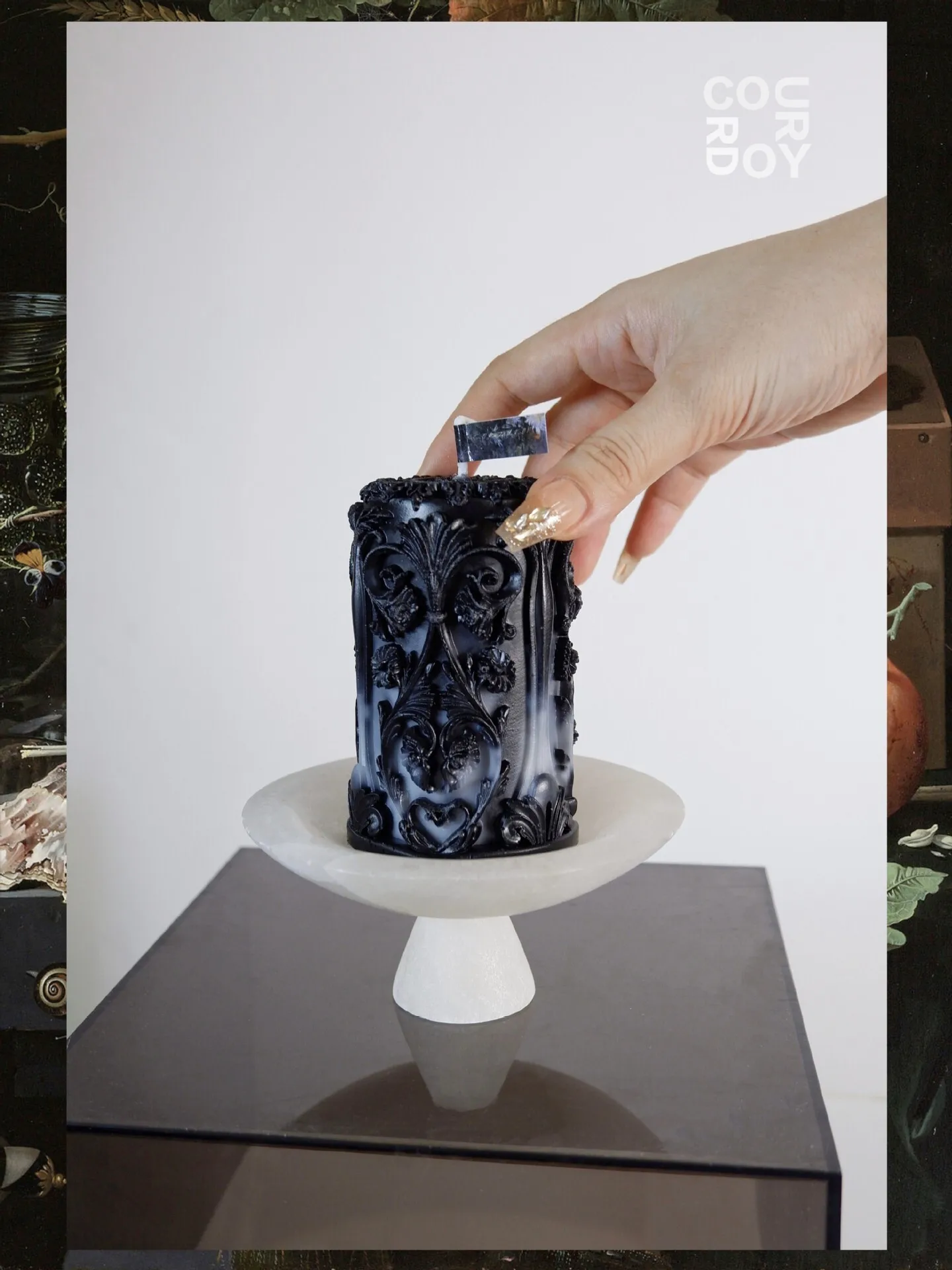 CORDEROY Черно-белая серая серия 2024 ароматерапевтические свечи ручной работы