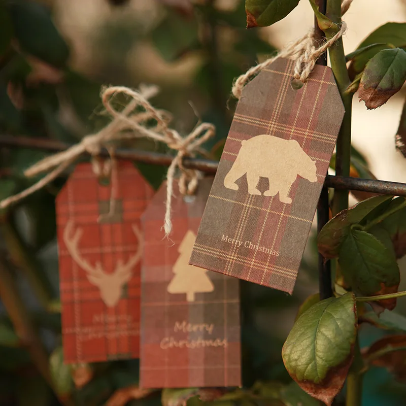 

(20 pieces/lot) Creative Cute Cartoon Animal Mini Christmas Hang Tag Christmas Wishing Card