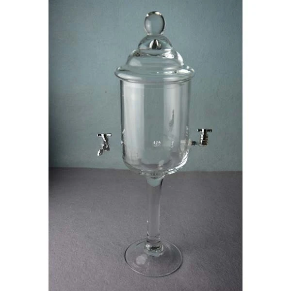 Стеклянный фонтан с двумя смесителями