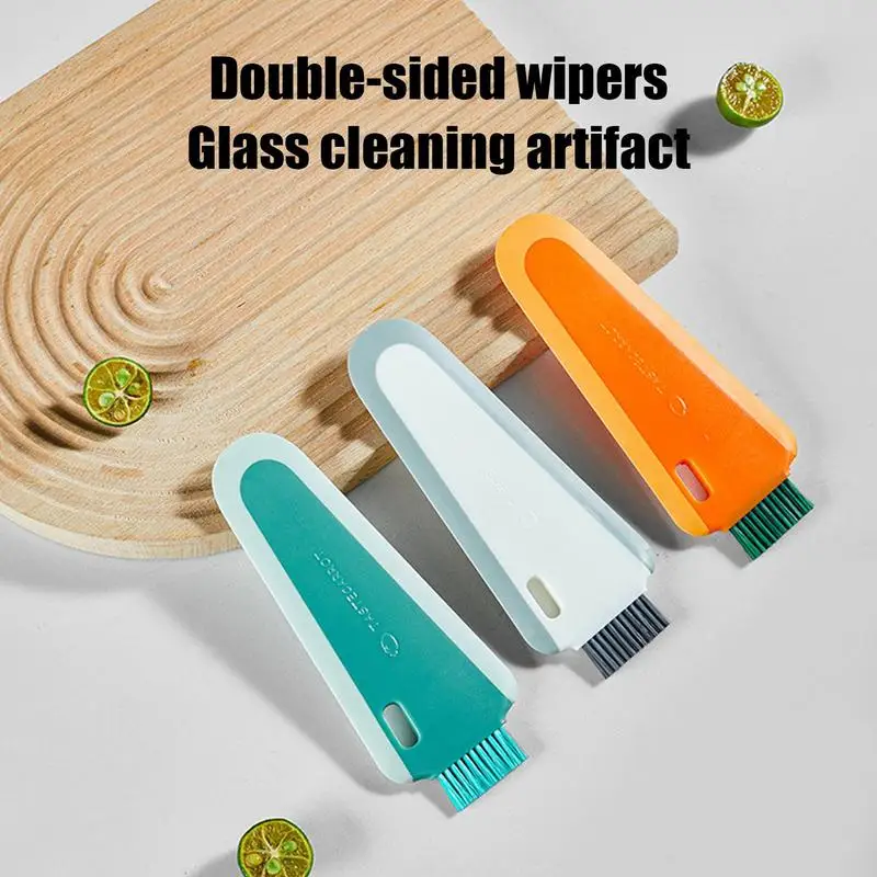 

Small Squeegee Multifunctional Glass Wiper Scraper With Bristle DoubleSided Window Glass Vipper Durable Bathroom Miror Squeegee