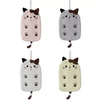 soft cute cartoon coral fleece hanging hand towels with cat embroidery design for kitchen bathroombedroom wholesales