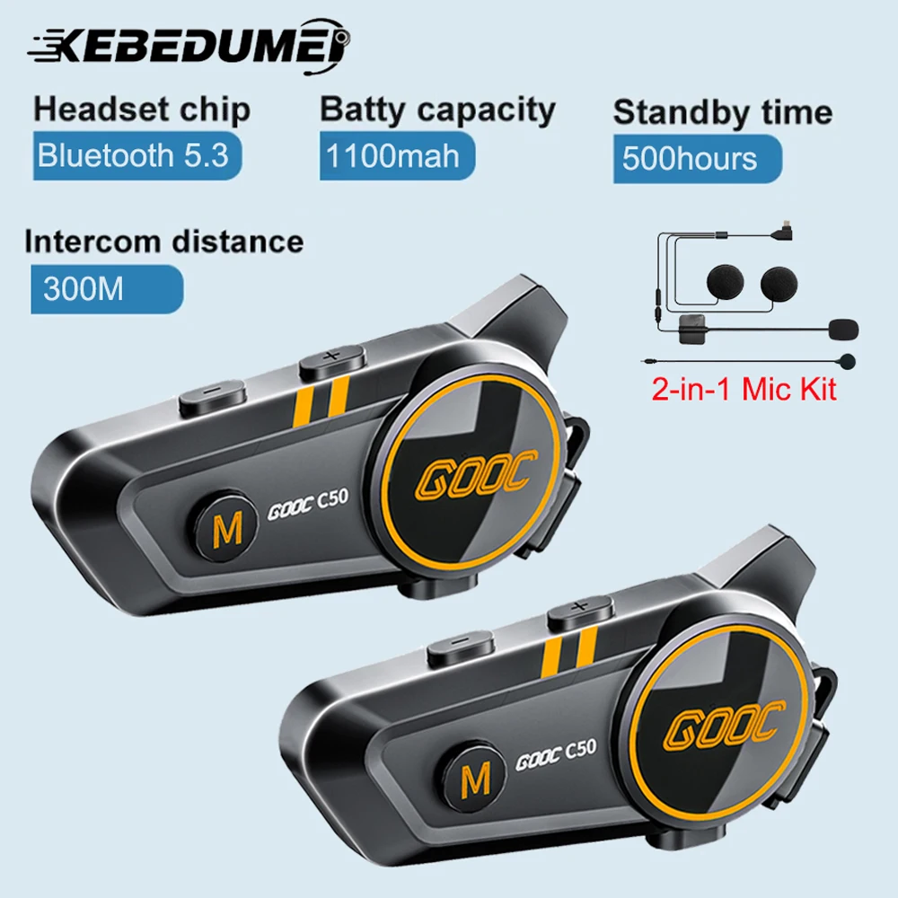 Bluetooth 5 3 мотогарнитура для шлема беспроводной интерком 300 м водонепроницаемый