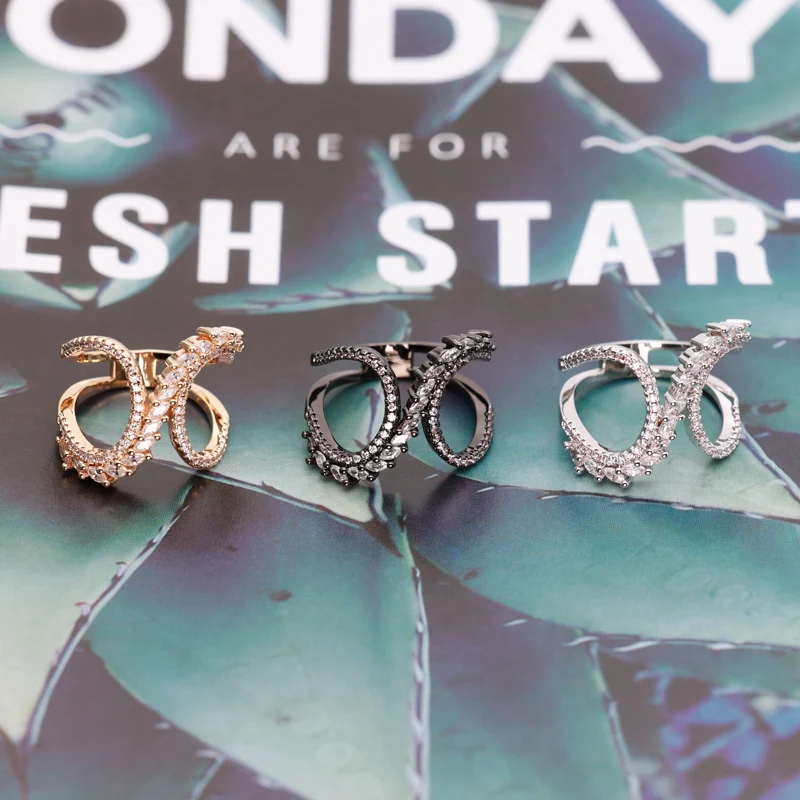 

Hip Hop Luxury Women Miami Cuban Style Zircon Ring Pure Bridal Ring Wedding Engagement Jewelry Valentine Day Gift