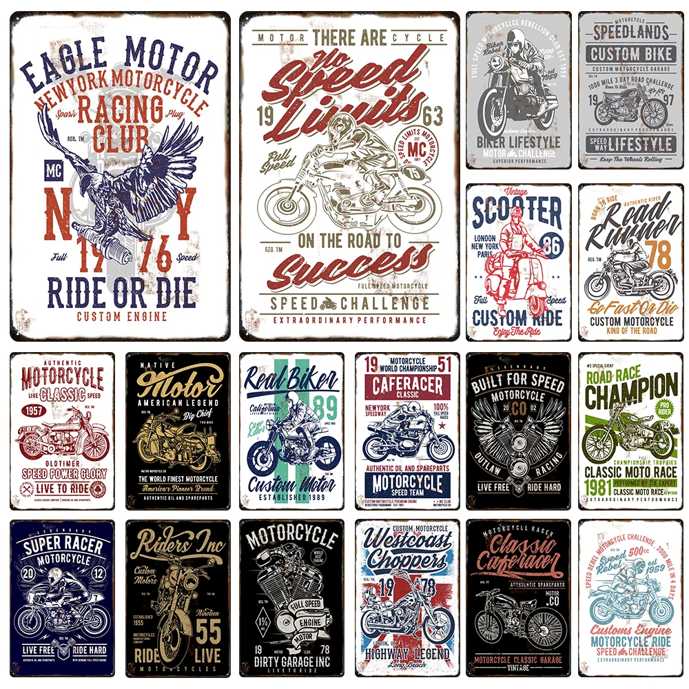 

American Legendary Motorcycle Race Metal Tin Sign Decorative Plaque Poster Men Cave Garage Club Wall Painting Home Decoration