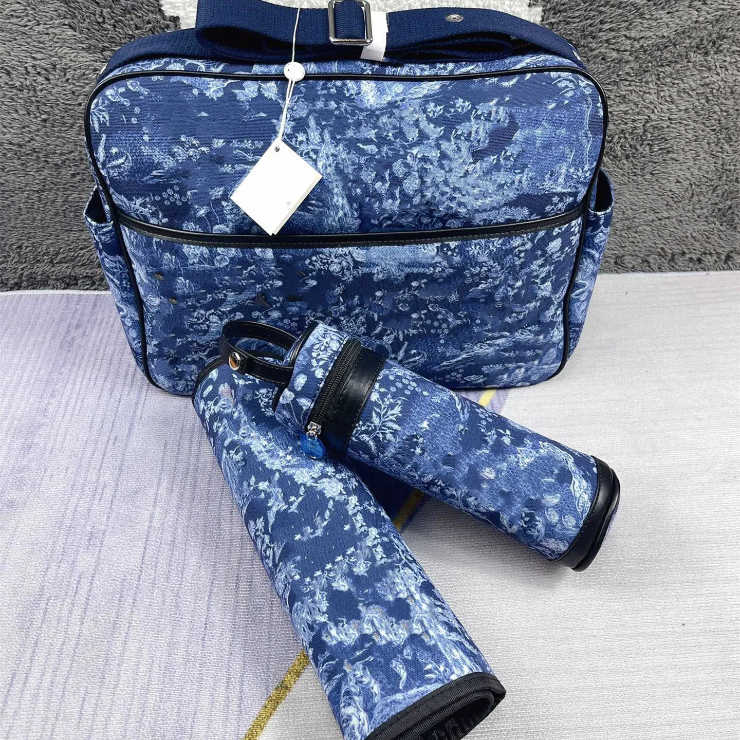 

2022 New 3pieces/set blue Brand Luxury Mommy bag