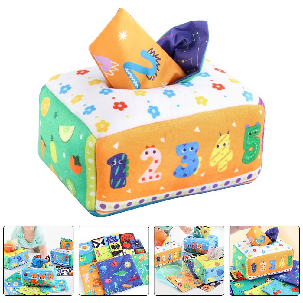 

Тканевая коробка для детских салфеток, сенсорные игрушки для малышей, имитация игрушек для раннего развития