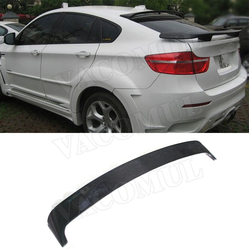 

Задний спойлер из углеродного волокна, крылья багажника для BMW X6 E71 2008-2014 HM, стильный задний спойлер на крышу, автомобильные аксессуары