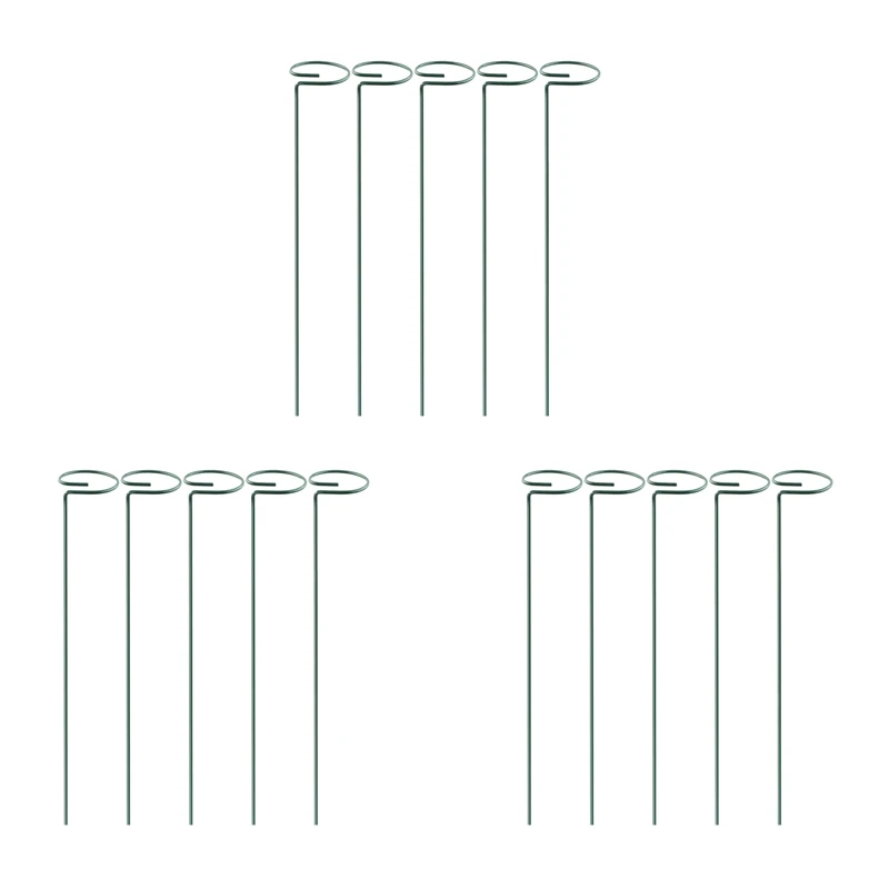 

15Pack Garden Plant Support Stakes Single Stem Support Stake Plant Cage Support Rings Flowers Stem Upright Plant Growing