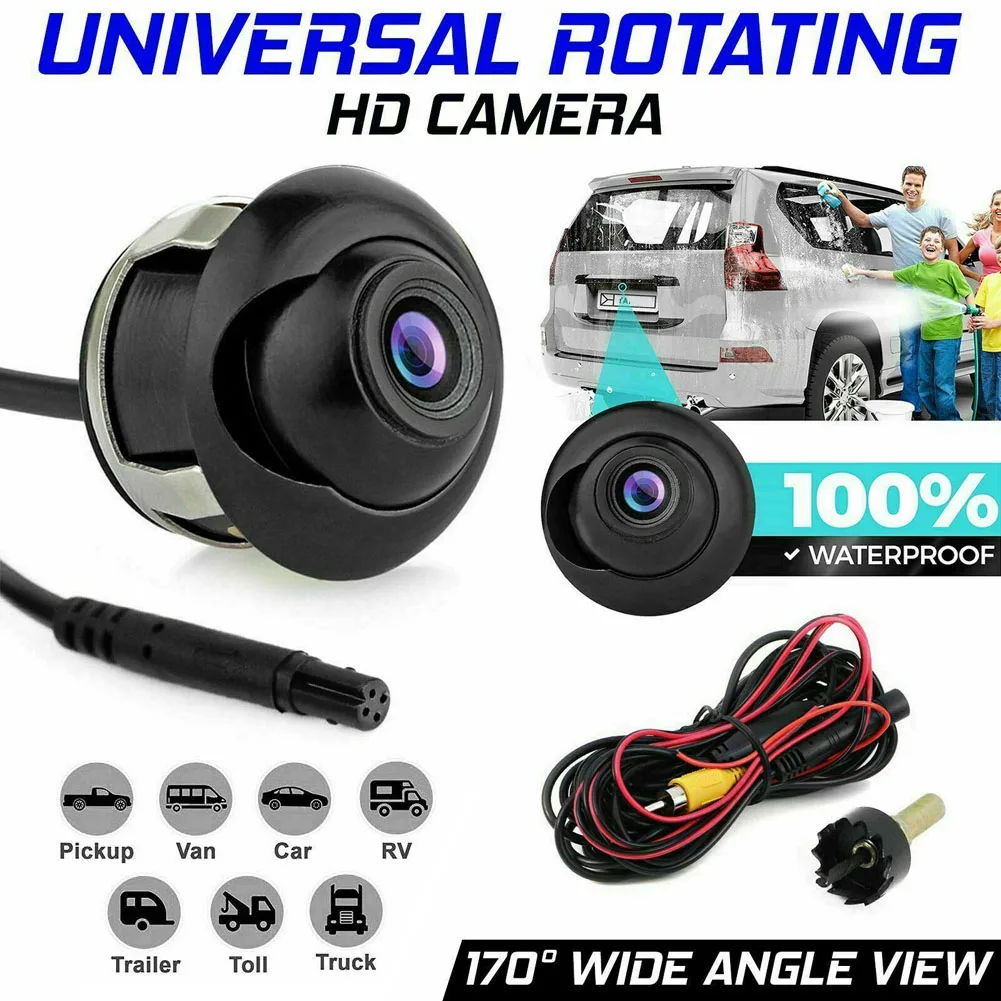 12V CCD HD Night Vision 360 Degree Car Rear View Camera Front Camera Front View Side Reversing Backup Camera Car Accessories