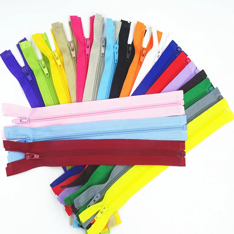 

20Cm-60Cm 3# Opening Nylon Zippers Tail Resin Suitable For Clothing 100Pcs