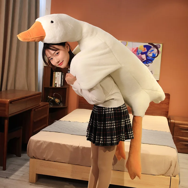 

90-160cm Huge Cute Goose Plush Toys Big Duck Doll Soft Stuffed Animal Sleeping Pillow Cushion Christmas Gifts for Kids and Girls