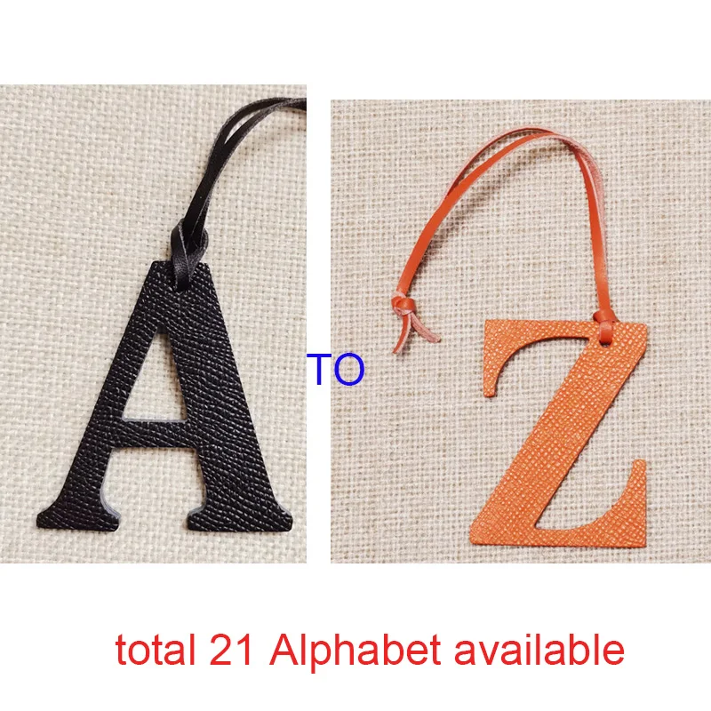 

21 Letter Ornament Cow Leather Character 21 Alphabet A to Z Keychain Pendant For Women Backpack Charm Accessories
