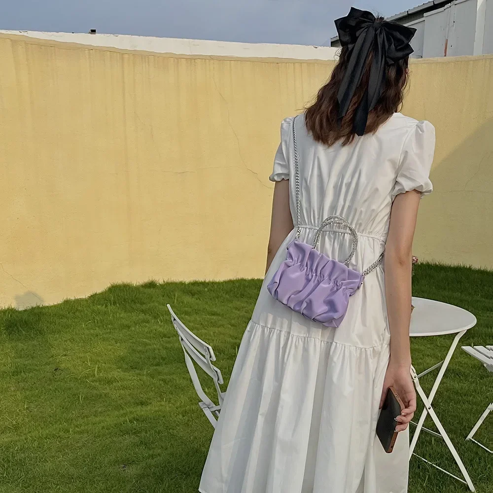 Летняя сумка для туризма и отдыха красная женская с водными бриллиантами