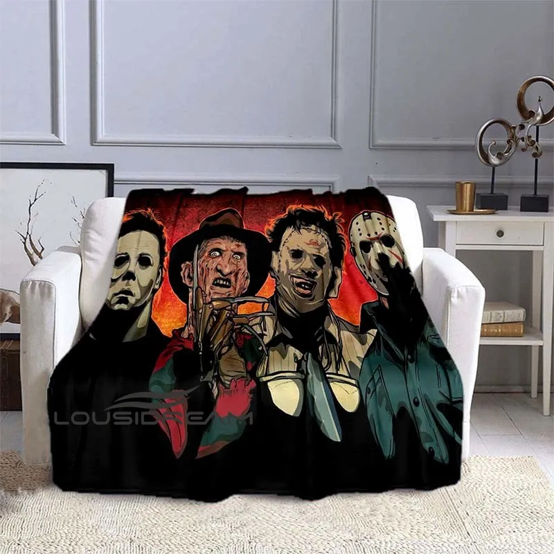 

Various European and American Horror Character Blankets, Family Sofa Sheets, Soft and Warm 3D Printed Flannel Plush Blankets
