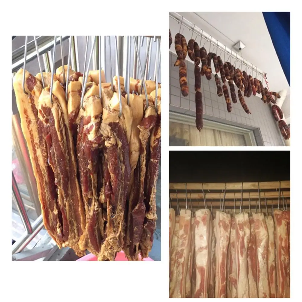 

​hanging Meat Meat Hook Railing Hook Sliver Stainless Steel Butcher Hook Butcher Hooks High Quality Kitchen Hook