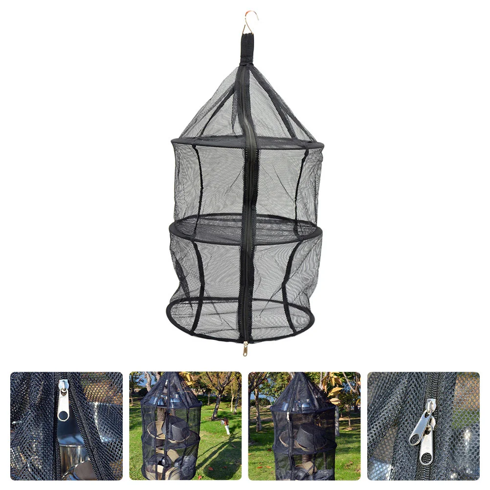

Drying Rack Net Hanging Mesh Laundry Basket Clothes Dryerherb Foldable Collapsible Dry Folding Bag Bags3 Layer Function Outdoor