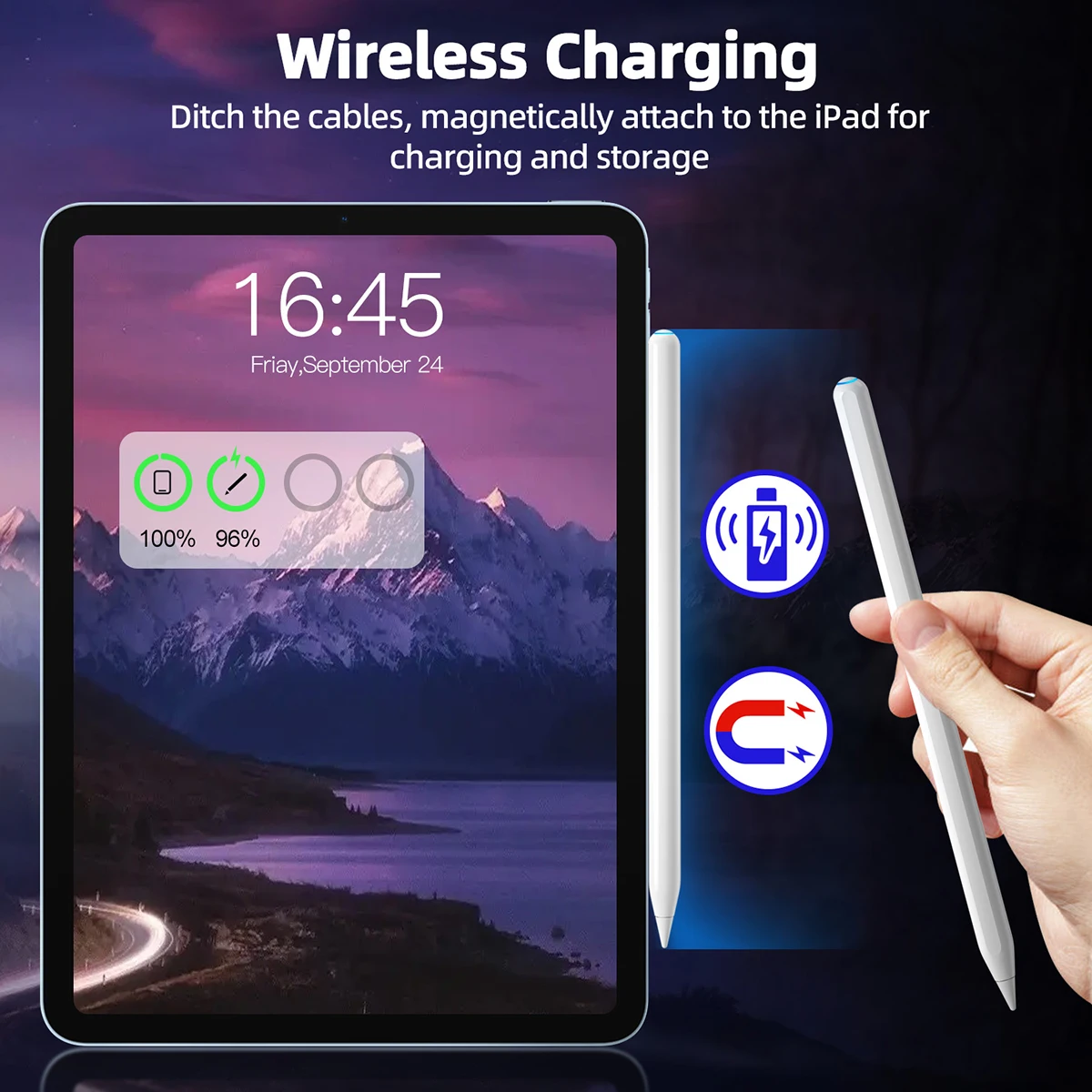 Для Apple Pencil 1 2 Новинка 2022 Наклонный стилус с подавлением пальмы магнитный