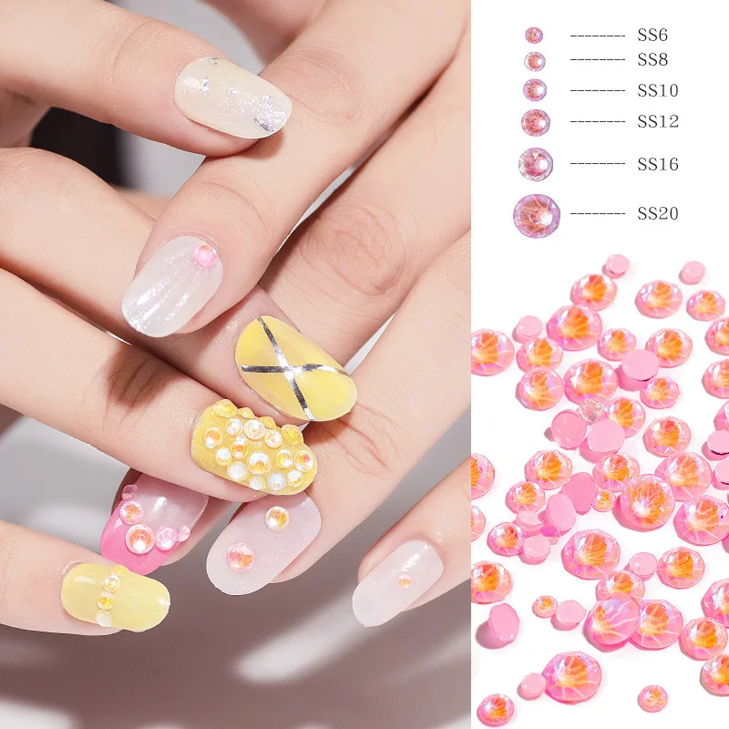 Светящиеся флуоресцентные алмазные наклейки разных размеров для ногтей