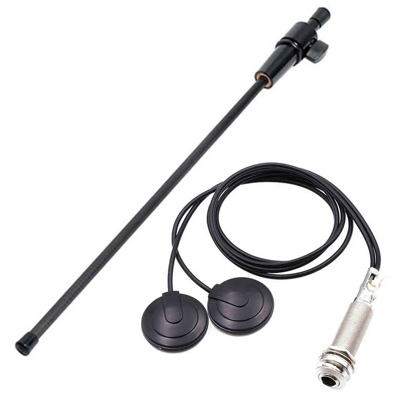 

1 Pcs 21-Inch Wire Length 1/4 Inch Output Jack 2 In 1 Piezo Pickup Disc Transducer & 1 Pcs Strong Black Carbon Fiber Cello Endpi