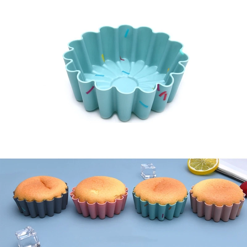 

6 Pack Silicone Cake Mould Muffin Cupcake Baking Molds Kitchen Cooking Moulds