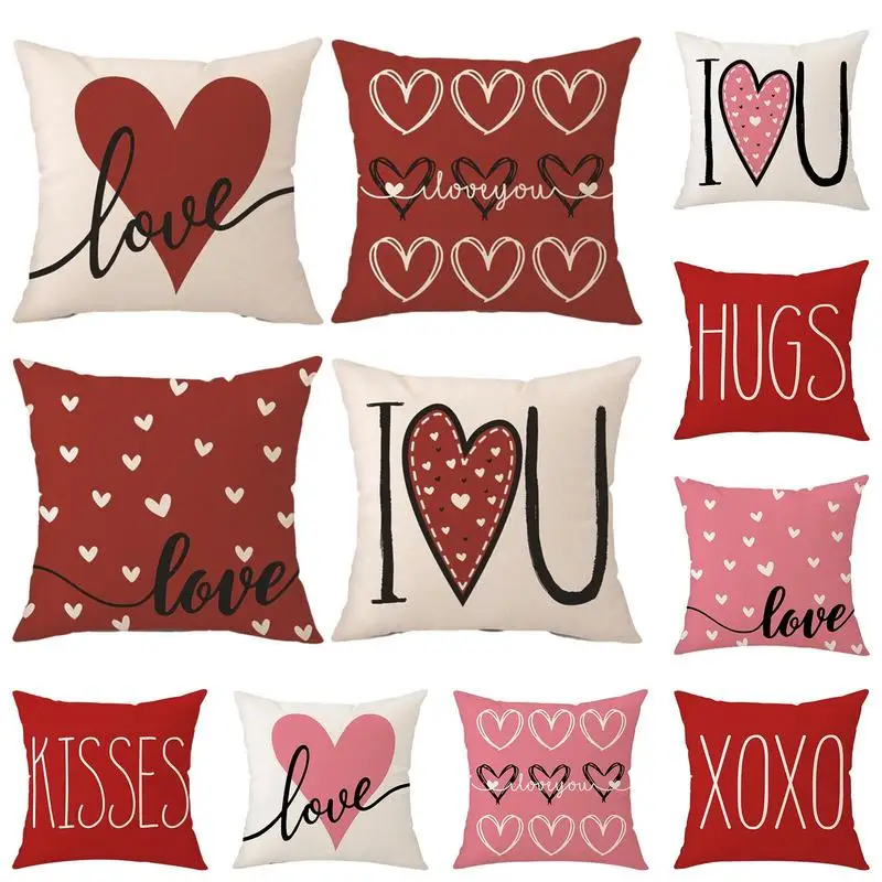 

Cushion Cover Square Throw Pillowcase Home Decorative Pillows Case Couples Lovers Wedding Valentine Gifts 1pc 45x45cm