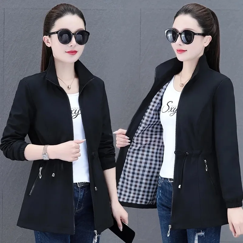 Женский плащ новинка 2024 весна-осень корейская верхняя одежда средней длины