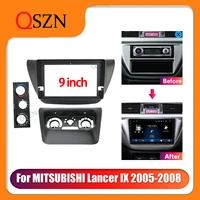 qszn 9 inch car radio frame fascia for mitsubishi lancer ix 9 2005 2008 control cover trim panel dashboard mount kit 2 din dvd