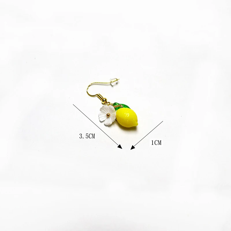 1 пара симпатичных полимерных сережек в форме лимона с креативным дизайном