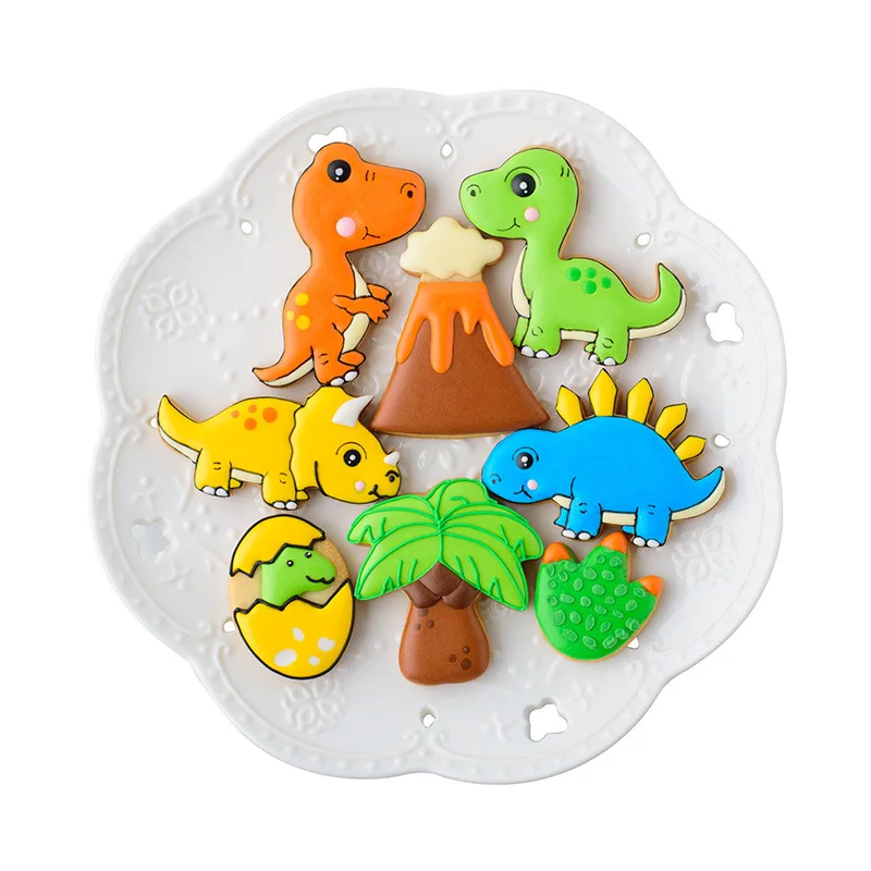 Милые животные помадка печенье форма мультяшный динозавр яйца Вулкан кокосовое