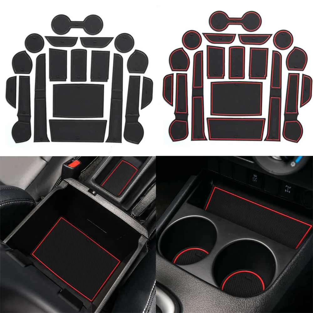 

Car Accessories For Toyota Hilux SR5 4X4 4DR Revo Hi-Rider 2015-2021 Interior Door Gate Slot Pad Water Cup Non-Slip Rubber Mat