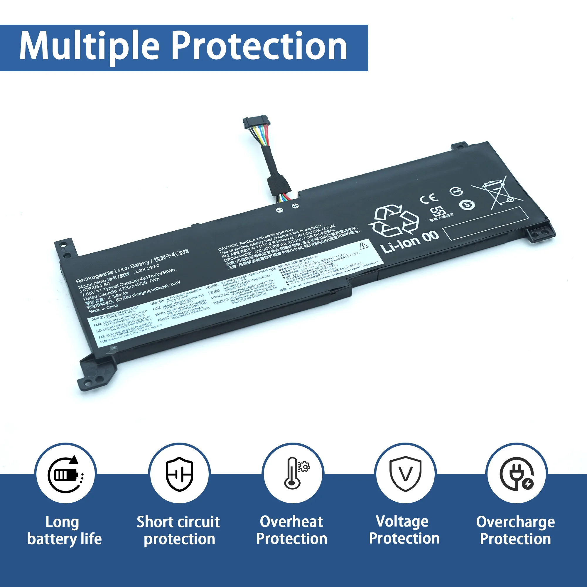 Фото L20C2PF0 38WH Аккумулятор для ноутбука Lenovo V14/V15/V17 G2-ITL 82KA 82NM 82KB 82ME 82NX L20B2PF0 L20D2PF0 L20L2PF0 L20M2PF0 №2