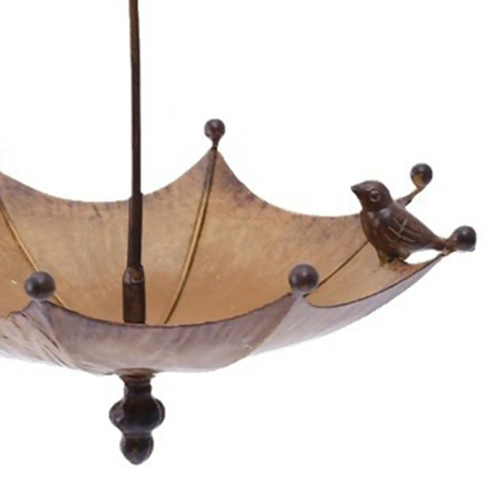 Зонт кормушка для птиц железная подвесная коричневая ванна украшение сада