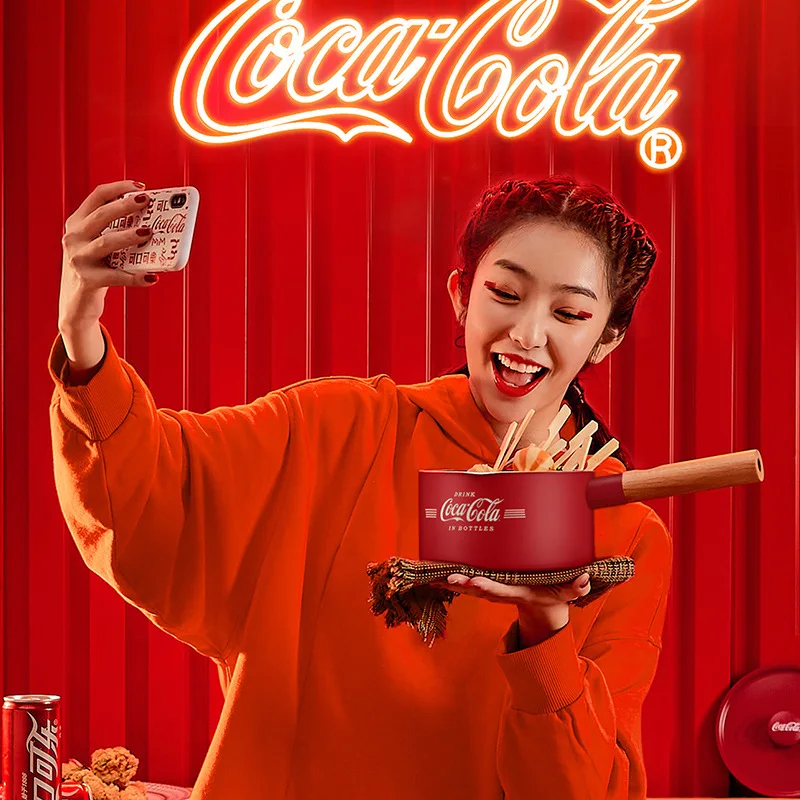 Coca-Cola 2022 New Creative Household Non-stick Pot Simple Dormitory Students Cook Instant Noodle Pot Hot Milk