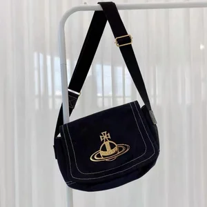 Denim Canvas Bag Saturn big logo retro with a small one-shoulder Messenger bag men and women bag One in India