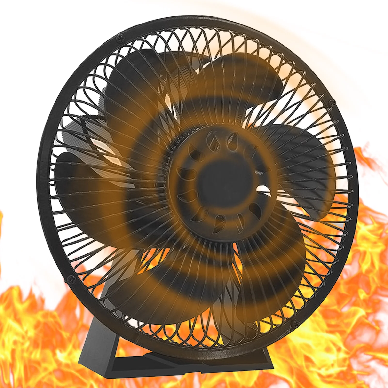 

Fireplace Fan 6-Blade Heat Powered Fan With Cover Heat Powered Wood Stove Fan Saving Wood For Wood/Log Burner/Fireplace Non