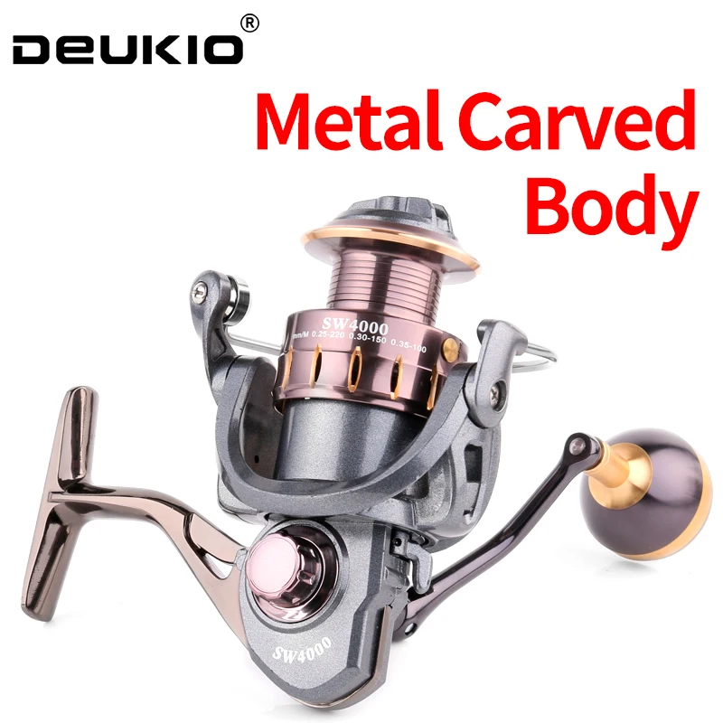 Фото Рыболовная катушка DEUKIO SW2000-7000, цельнометаллическая катушка, 15 кг, ручка из нержавеющей стали с максимальным сопротивлением, спиннинговая катушка для морской и пресной воды №2